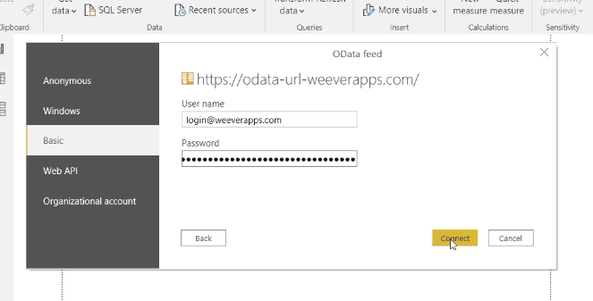 Access Key as Password OData Basic