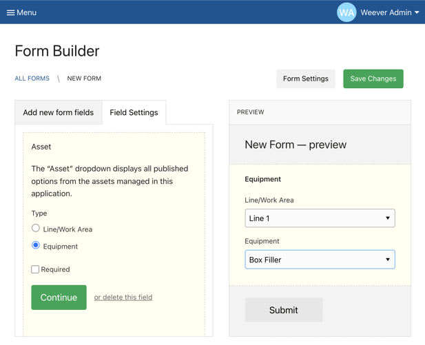 Asset Form Builder Field