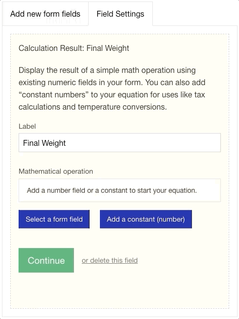 Calculation Result Field - 2