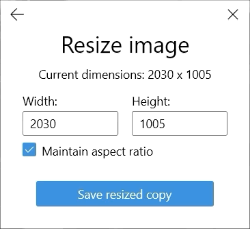 resize picture on PC